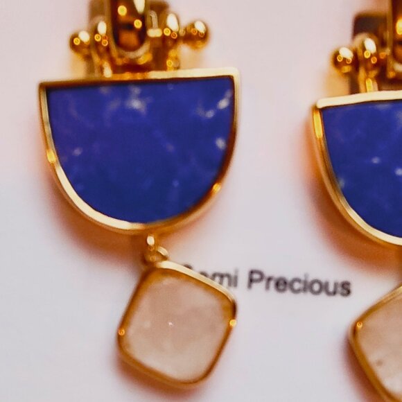 J.CREW GOBLET STONE DROP EARRINGS BLUE - Picture 5 of 9